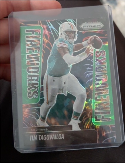 2025 Panini Prizm Fireworks #9 Tua Tagovailoa — front