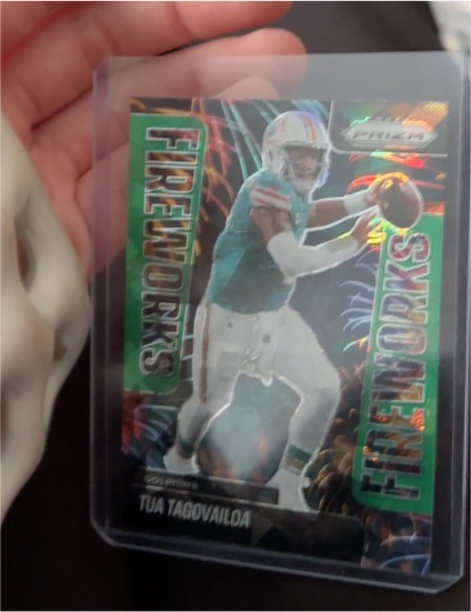 2025 Panini Prizm Fireworks #9 Tua Tagovailoa — front