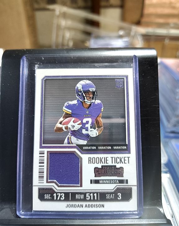2023 Panini Contenders Rookie Ticket Variation #TS20V Jordan Addison — front