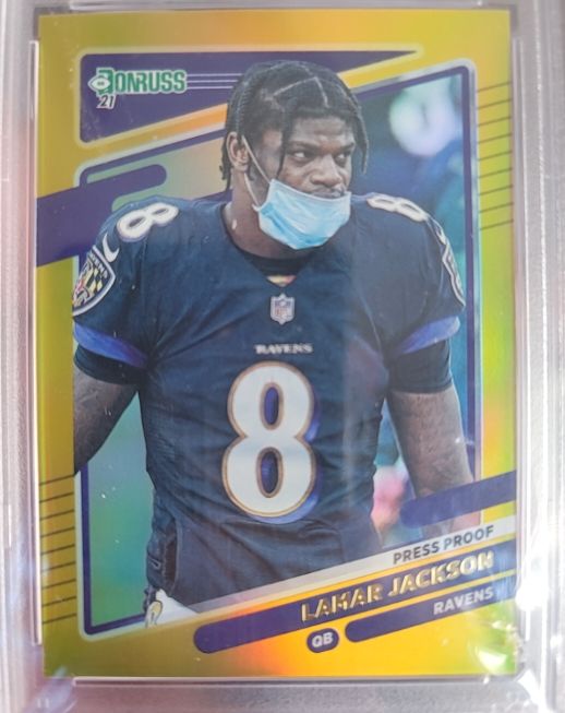 2021 Donruss #239 Lamar Jackson Press Proof Gold — front