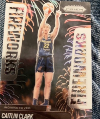 2025 Panini Prizm WNBA #9 Caitlin Clark Fireworks Insert Indiana Fever — front