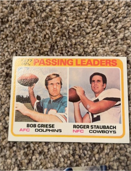 1978 Topps #331 Passing Leaders Bob Griese / Roger Staubach — front
