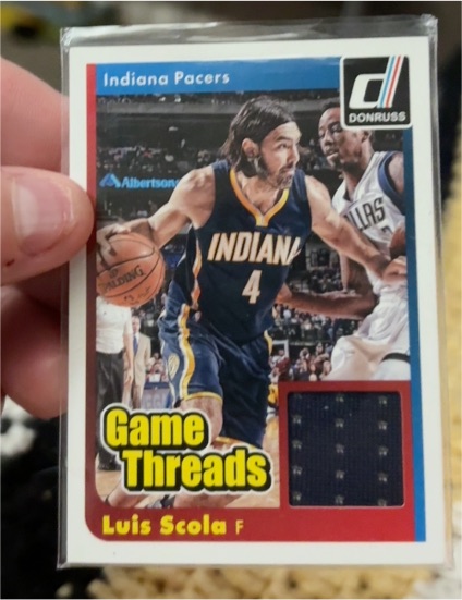 2014-15 Donruss Game Threads Luis Scola — front