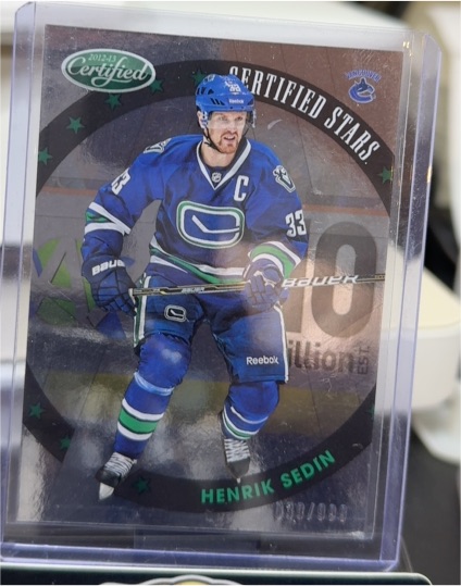 2012-13 Panini Certified #S18 Henrik Sedin Certified Stars — front