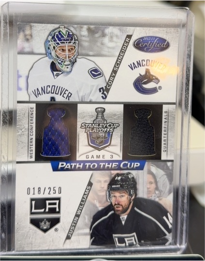 2012-13 Panini Certified Path to the Cup #PCQF3 Cory Schneider Justin Williams — front