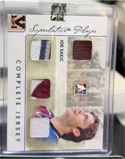 2001 In The Game Superlative Player Complete Jersey #SCJ-11 Joe Sakic — front