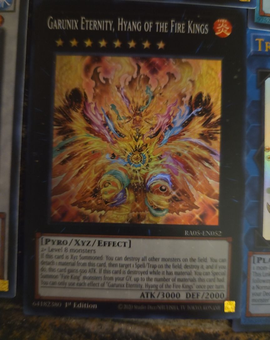 Yu-Gi-Oh! RA05-EN052 Garunix Eternity, Hyang of the Fire Kings — front