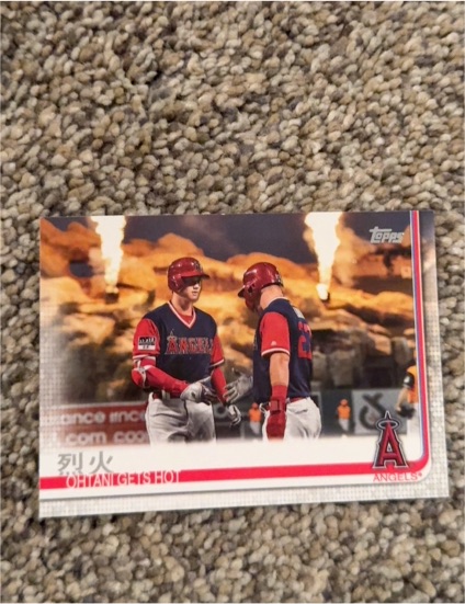 2019 Topps Series 2 #367 Ohtani Gets Hot Shohei Ohtani/Mike Trout — front