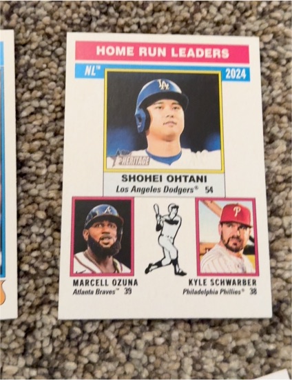 2025 Topps Heritage #193 Shohei Ohtani NL Home Run Leaders — front
