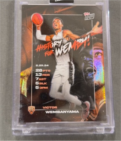 2023-24 Topps Now #VW-3 Victor Wembanyama Rookie History for Wemby — front