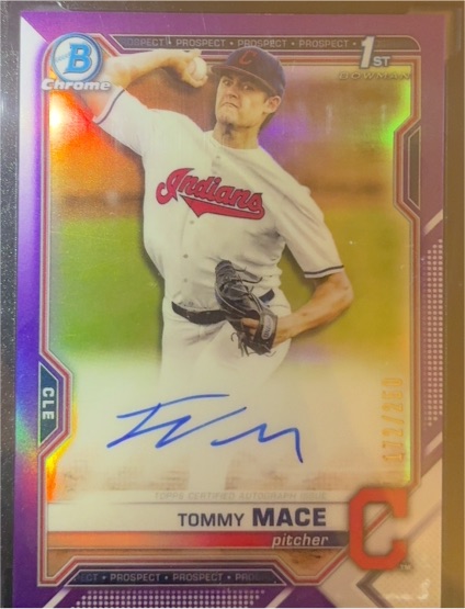 2021 Bowman Chrome Draft #CDA-TMA Tommy Mace — front