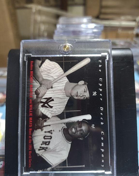 1994 Upper Deck All-Time Heroes #10 Mickey Mantle, Willie Mays — front
