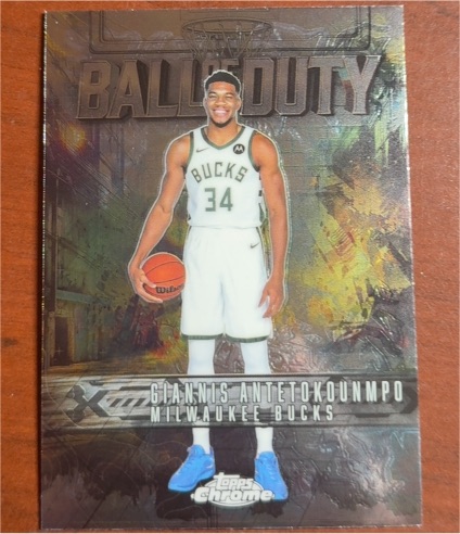 2025-26 Topps Chrome #BD-4 Giannis Antetokounmpo Ball Of Duty Milwaukee Bucks — front