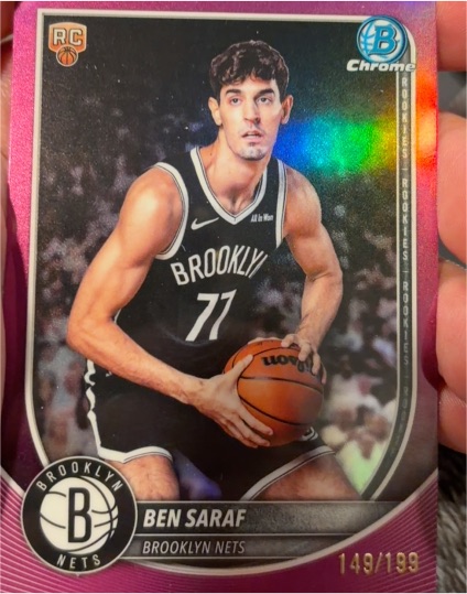 2025-26 Bowman Chrome #BCV-26 Ben Saraf — front