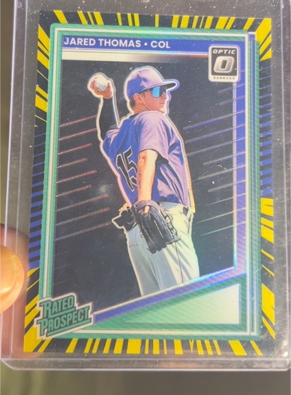 2025 Donruss Optic #147 Jared Thomas Rated Prospect Colorado Rockies — front