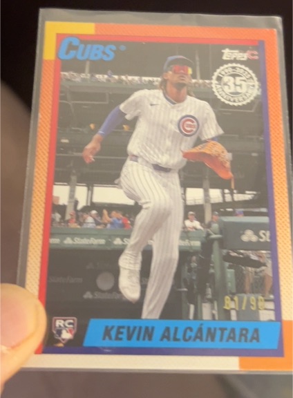 2025 Topps Series 2 #90B2-42 Kevin Alcántara 1990 Topps 35th Anniversary Chicago Cubs — front