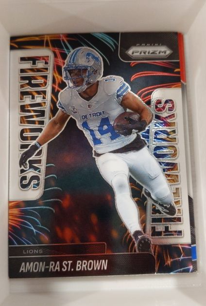 2025 Panini Prizm Fireworks #16 Amon-Ra St. Brown — front