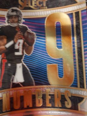 2025 Panini Select Prizm Numbers 9 Insert Michael Penix Jr. — Atlanta Falcons — front