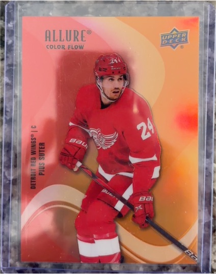 2022-23 Upper Deck Allure #SF-46 Pius Suter Color Flow Red Orange — front