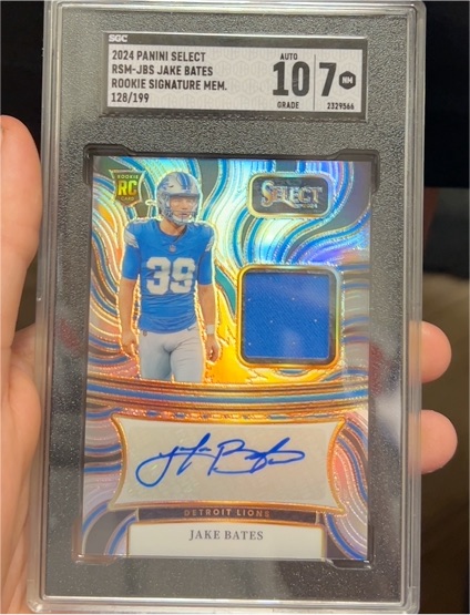 2024 Panini Select #RSM-JBS Jake Bates Rookie Signature Memorabilia — front