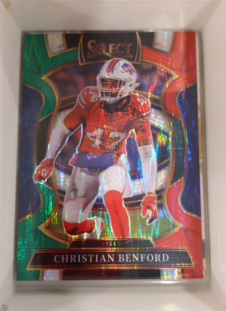 2025 Panini Select #84 Christian Benford Red and Blue Prizm Shock — front