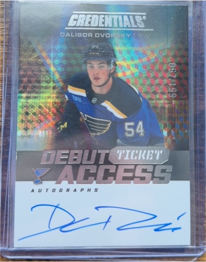 2025-26 Upper Deck Credentials Debut Ticket Access #54 Dalibor Dvorsky — front