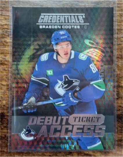 2025-26 Upper Deck Credentials Debut Ticket Access #147 Braeden Cootes — front