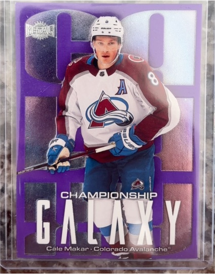 2025-26 SkyBox Metal Universe #CG-5 Cale Makar Championship Galaxy Purple — front
