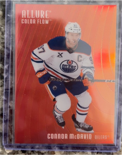 2025-26 Upper Deck Allure #CF-30 Connor McDavid Color Flow Red-Orange — front