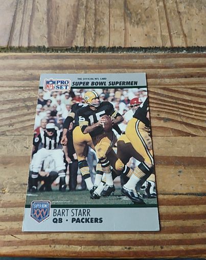 1990 Pro Set Super Bowl Supermen #36 Bart Starr — front