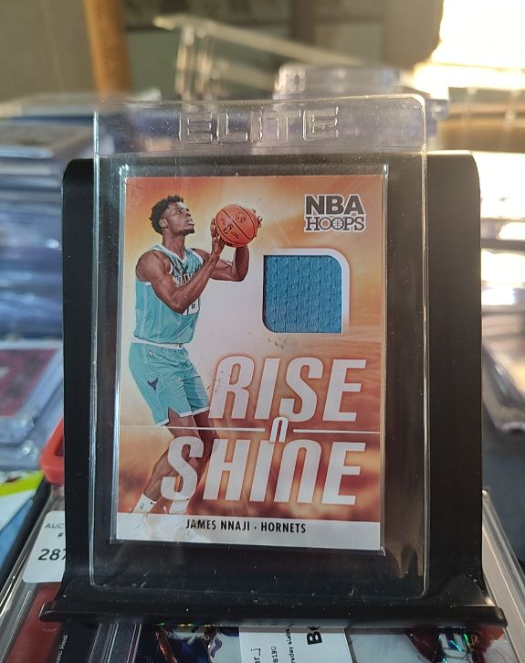 2023-24 Panini NBA Hoops #RS-NNJ James Nnaji Rise N Shine Jersey Relic — front