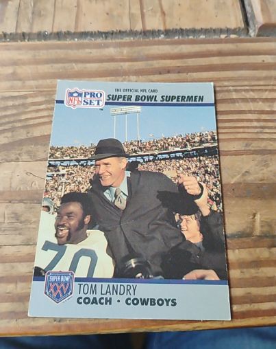 1990 Pro Set Super Bowl Supermen #27 Tom Landry — front