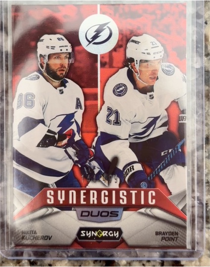 2024-25 Upper Deck Synergy Synergistic Duos Red #SD-12 Nikita Kucherov / Brayden Point — front