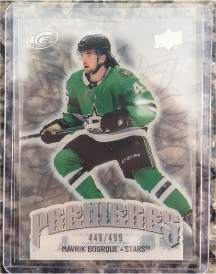 2024-25 Upper Deck Ice #219 Mavrik Bourque Ice Premieres #/499 Stars RC — front