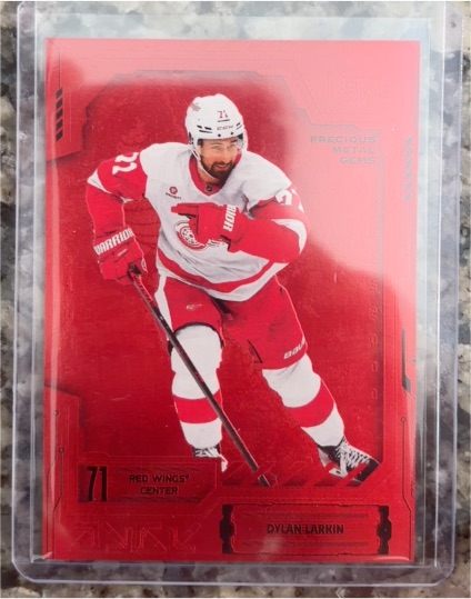 2020-21 Upper Deck Tim Hortons #DC-34 Dylan Larkin Red Die Cut — front