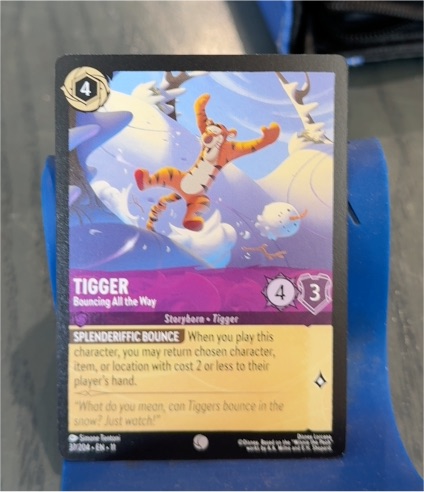 2026 Lorcana Winterspell #37 Tigger - Bouncing All the Way — front