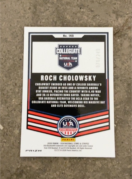 2026 Panini Stars & Stripes #140 Roch Cholowsky — front