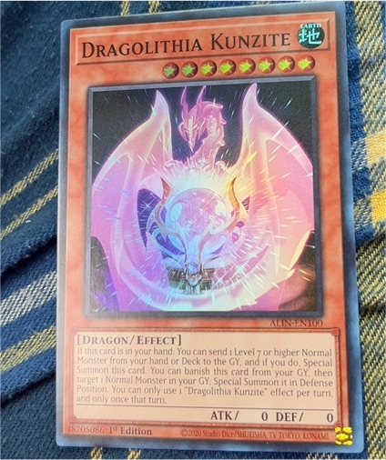 2020 Yugioh ALIN-EN100 Dragolithia Kunzite — front