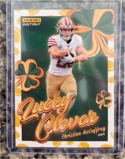 2025 Panini Instant Lucky Clover #10 Christian McCaffrey — front