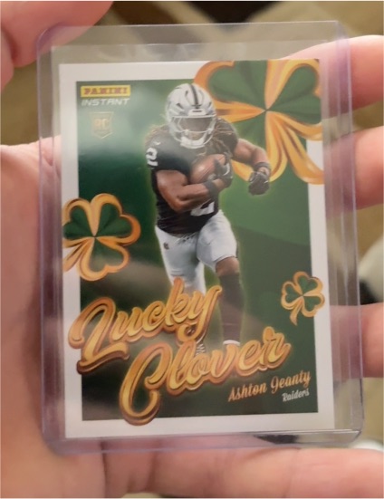 2025 Panini Instant #12 Ashton Jeanty Lucky Clover — front