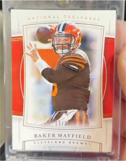 2019 Panini National Treasures #13 Baker Mayfield — front