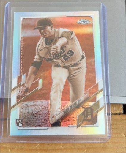 2021 Topps Chrome #103 Tarik Skubal Sepia Refractor — front