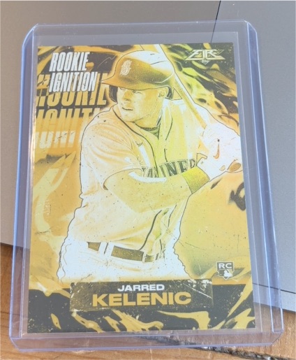 2021 Topps Fire #RI-25 Jarred Kelenic Rookie Ignition Gold Minted RC Mariners — front