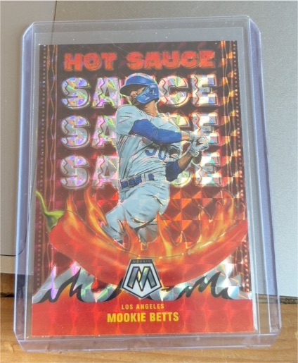 2022 Panini Mosaic #HS-1 Mookie Betts Hot Sauce — front
