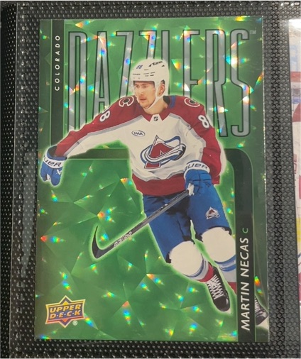 2025-26 Upper Deck Series 1 #DZ-2 Martin Necas Dazzlers Green — front