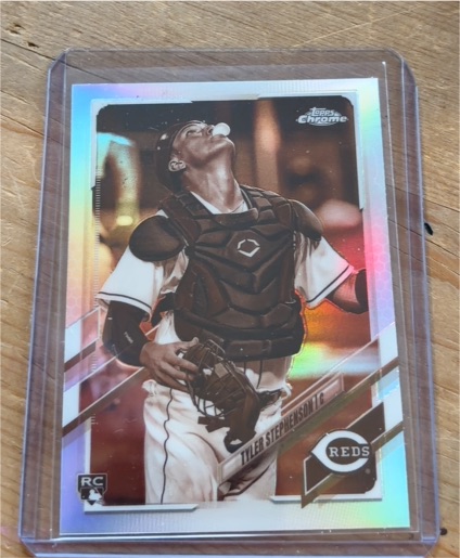 2021 Topps Chrome #111 Tyler Stephenson Sepia Refractor Rookie Cincinnati Reds — front