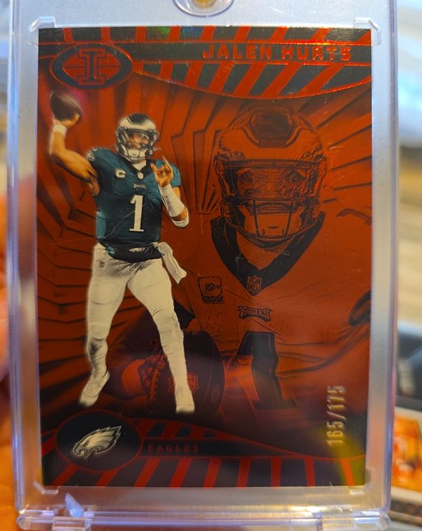 2024 Panini Illusions #70 Jalen Hurts Orange Trophy Collection — front