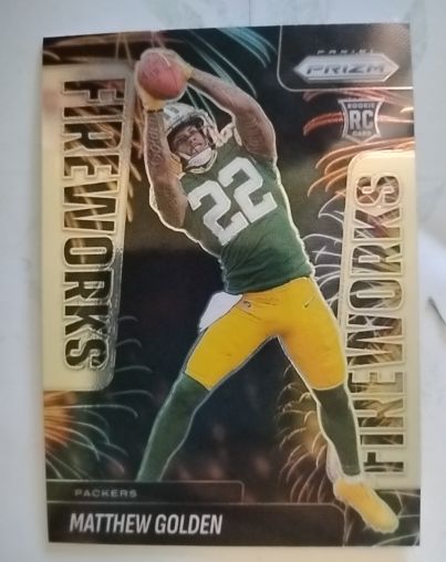 2025 Panini Prizm #15 Matthew Golden Fireworks — front