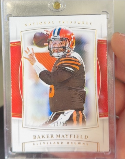 2019 Panini National Treasures #13 Baker Mayfield — front