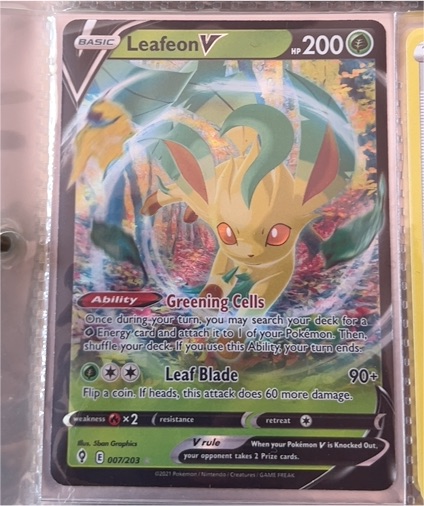 2021 Pokémon Evolving Skies #007 Leafeon V — front